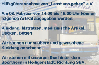 Annahme Hilfsgüter